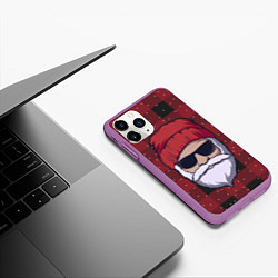 Чехол iPhone 11 Pro матовый SANTA HIPSTER САНТА ХИПСТЕР, цвет: 3D-фиолетовый — фото 2