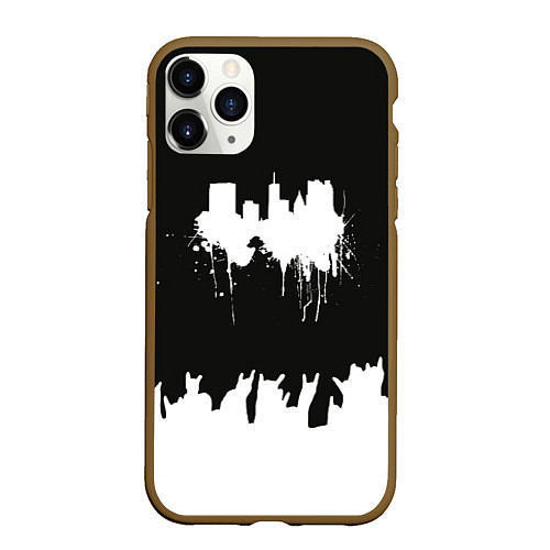 Чехол iPhone 11 Pro матовый Black sity Город тьмы ART 2 / 3D-Коричневый – фото 1
