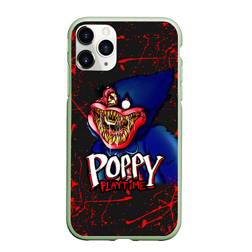Чехол iPhone 11 Pro матовый Poppy Playtime: Blood Rage / 3D-Салатовый – фото 1