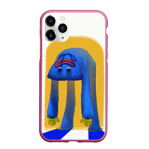 Чехол iPhone 11 Pro матовый Poppy Playtime: Huggy Wuggy / 3D-Малиновый – фото 1