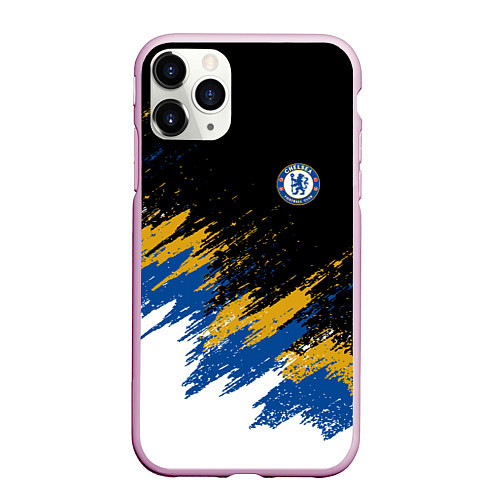 Чехол iPhone 11 Pro матовый CHELSEA БРЫЗГИ КРАСОК / 3D-Розовый – фото 1