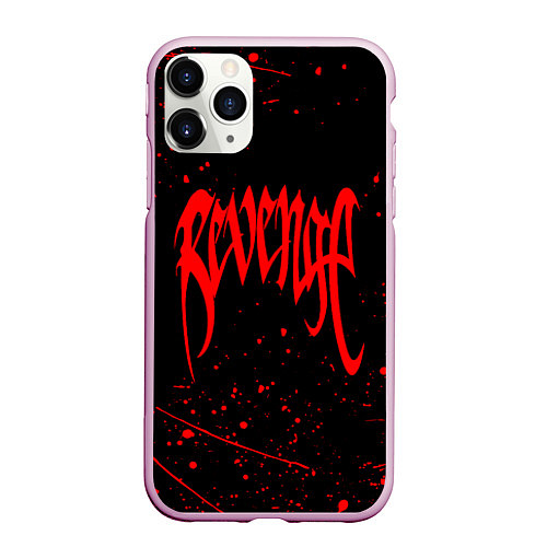 Чехол iPhone 11 Pro матовый XXXTENTACION REVENGE, БРЫЗГИ КРАСОК / 3D-Розовый – фото 1