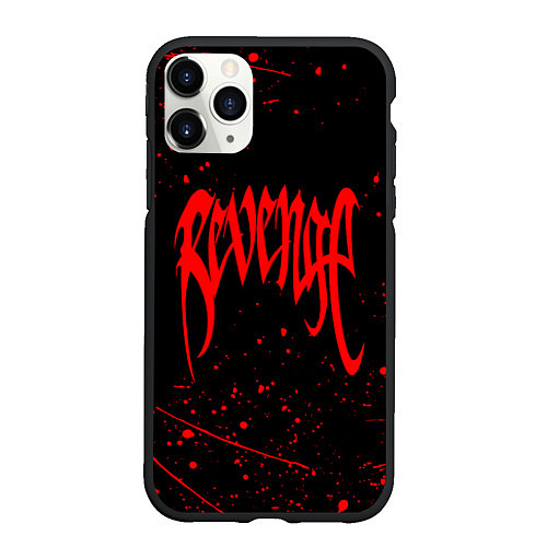 Чехол iPhone 11 Pro матовый XXXTENTACION REVENGE, БРЫЗГИ КРАСОК / 3D-Черный – фото 1