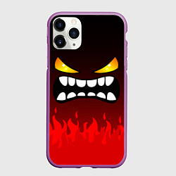 Чехол iPhone 11 Pro матовый Geometry Dash: Anger Smile
