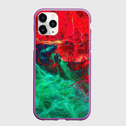 Чехол iPhone 11 Pro матовый НЕОНОВАЯ ТОКСИЧНАЯ АБСТРАКЦИЯ NEON TOXIC WAVES, цвет: 3D-фиолетовый