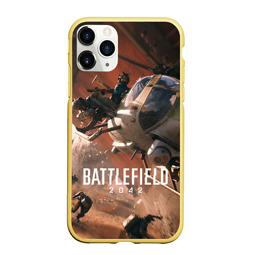 Чехол iPhone 11 Pro матовый Battlefield 2042 - Боевой отряд / 3D-Желтый – фото 1
