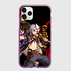 Чехол iPhone 11 Pro матовый GENSHIN IMPACT ИТТО АРАТАКИ, цвет: 3D-фиолетовый