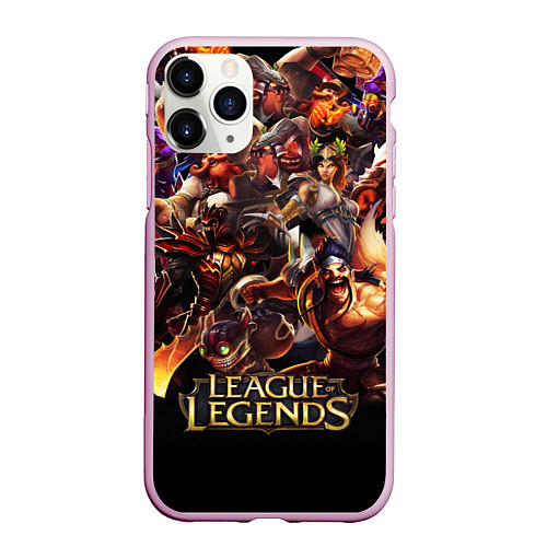 Чехол iPhone 11 Pro матовый LEAGUE OF LEGENDS НЕОН БРЫЗГИ КРАСОК / 3D-Розовый – фото 1