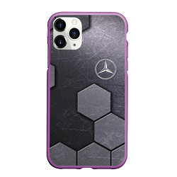 Чехол iPhone 11 Pro матовый Mercedes-Benz vanguard pattern, цвет: 3D-фиолетовый