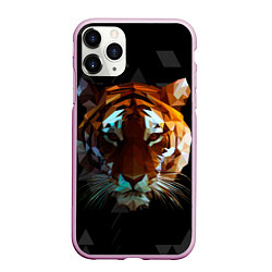 Чехол iPhone 11 Pro матовый Тигр стиль Low poly, цвет: 3D-розовый