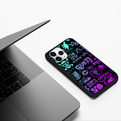 Чехол iPhone 11 Pro матовый Аниме лого, цвет: 3D-черный — фото 2