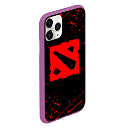 Чехол iPhone 11 Pro матовый DOTA 2 БРЫЗГИ КРАСОК ДОТА 2 ЛОГО, цвет: 3D-фиолетовый — фото 2