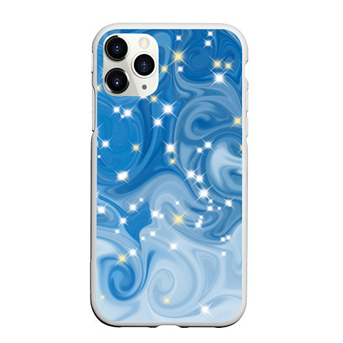 Чехол iPhone 11 Pro матовый Голубая метелица / 3D-Белый – фото 1
