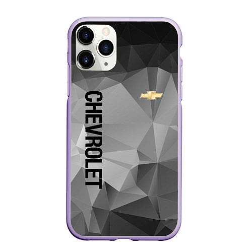 Чехол iPhone 11 Pro матовый Chevrolet Geometry / 3D-Светло-сиреневый – фото 1