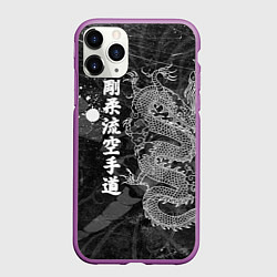 Чехол iPhone 11 Pro матовый Токийский Дракон Иероглифы Dragon Japan, цвет: 3D-фиолетовый