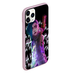 Чехол iPhone 11 Pro матовый Jinx Arcane, цвет: 3D-розовый — фото 2