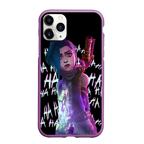 Чехол iPhone 11 Pro матовый Jinx Arcane / 3D-Фиолетовый – фото 1