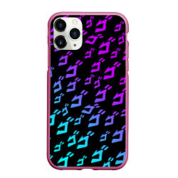 Чехол iPhone 11 Pro матовый JOJOS BIZARRE ADVENTURE NEON PATTERN НЕОН УЗОР, цвет: 3D-малиновый