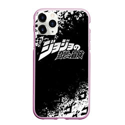 Чехол iPhone 11 Pro матовый JOJOS BIZARRE ADVENTURE БРЫЗГИ КРАСОК СИМВОЛЫ, цвет: 3D-розовый