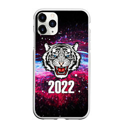 Чехол iPhone 11 Pro матовый ЧЁРНЫЙ ТИГР НОВЫЙ ГОД 2022 GRAY TIGER NEW YEAR