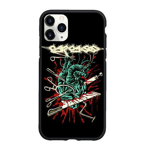 Чехол iPhone 11 Pro матовый Carcass / 3D-Черный – фото 1