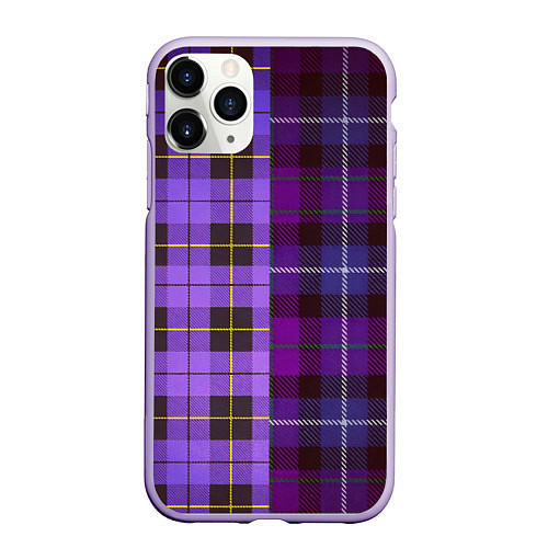 Чехол iPhone 11 Pro матовый Purple Checkered / 3D-Светло-сиреневый – фото 1