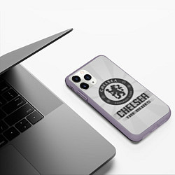 Чехол iPhone 11 Pro матовый Chelsea FC Graphite Theme, цвет: 3D-серый — фото 2