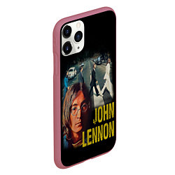 Чехол iPhone 11 Pro матовый The Beatles John Lennon, цвет: 3D-малиновый — фото 2