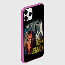 Чехол iPhone 11 Pro матовый The Beatles John Lennon, цвет: 3D-фиолетовый — фото 2