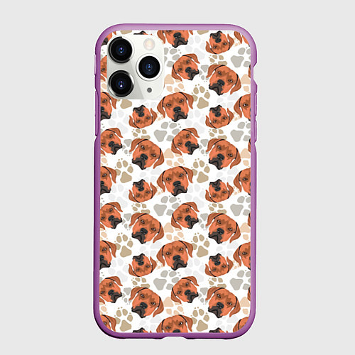 Чехол iPhone 11 Pro матовый Собака Родезийский Риджбек / 3D-Фиолетовый – фото 1