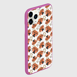 Чехол iPhone 11 Pro матовый Собака Родезийский Риджбек, цвет: 3D-фиолетовый — фото 2