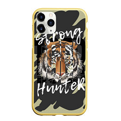 Чехол iPhone 11 Pro матовый Strong tiger, цвет: 3D-желтый