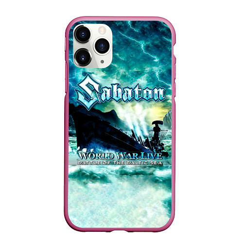 Чехол iPhone 11 Pro матовый World War Live: Battle of the Baltic Sea - Sabaton / 3D-Малиновый – фото 1