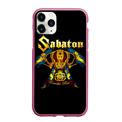 Чехол iPhone 11 Pro матовый Carolus Rex - Sabaton / 3D-Малиновый – фото 1