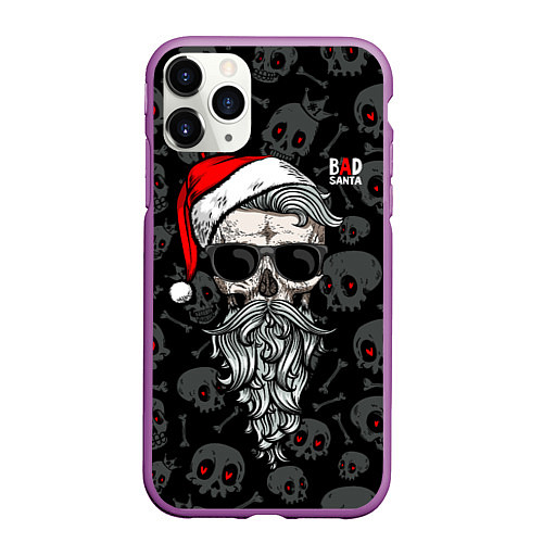 Чехол iPhone 11 Pro матовый Santa from Hell / 3D-Фиолетовый – фото 1