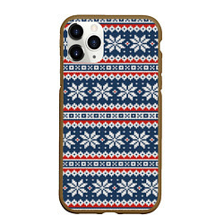 Чехол iPhone 11 Pro матовый Knitted Christmas Pattern