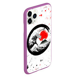 Чехол iPhone 11 Pro матовый САКУРА, КРАСНОЕ СОЛНЦЕ ЯПОНИИ, ФУДЗИЯМА, цвет: 3D-фиолетовый — фото 2