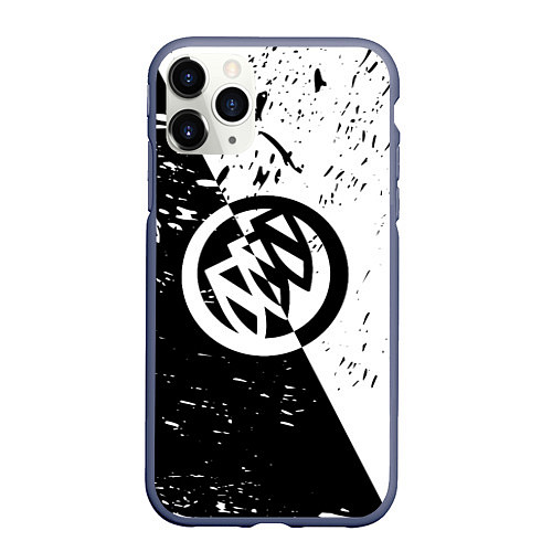 Чехол iPhone 11 Pro матовый Buick Black and White Grunge / 3D-Серый – фото 1