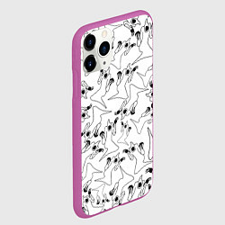 Чехол iPhone 11 Pro матовый KIZARU HAUNTED GHOST ПАТТЕРН ЧЁРНО БЕЛЫЙ, цвет: 3D-фиолетовый — фото 2