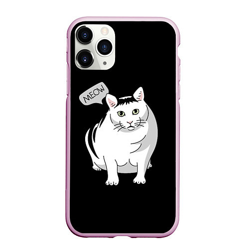 Чехол iPhone 11 Pro матовый КОТ БЕНДЕР МЕМ / 3D-Розовый – фото 1