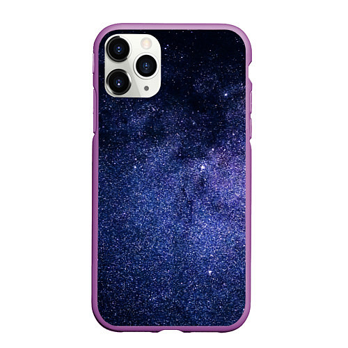 Чехол iPhone 11 Pro матовый Night sky / 3D-Фиолетовый – фото 1