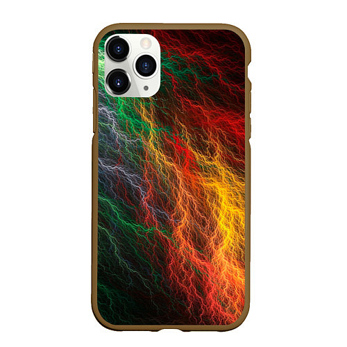 Чехол iPhone 11 Pro матовый Цветной разряд / 3D-Коричневый – фото 1
