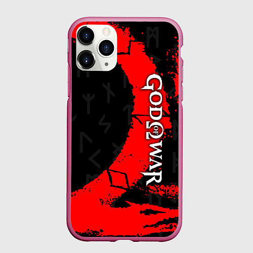 Чехол iPhone 11 Pro матовый GOD OF WAR СИМВОЛ КРАТОСА / 3D-Малиновый – фото 1