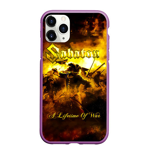 Чехол iPhone 11 Pro матовый A Lifetime of War - Sabaton / 3D-Фиолетовый – фото 1