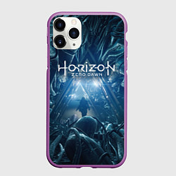 Чехол iPhone 11 Pro матовый Рльех Горизонт, цвет: 3D-фиолетовый