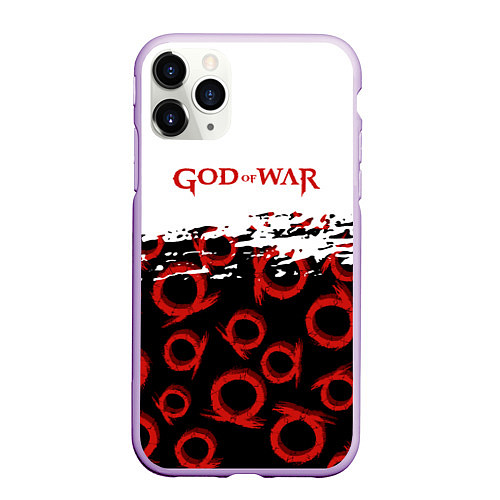 Чехол iPhone 11 Pro матовый God of War Logo Pattern / 3D-Сиреневый – фото 1