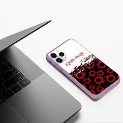 Чехол iPhone 11 Pro матовый God of War Logo Pattern, цвет: 3D-сиреневый — фото 2