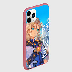 Чехол iPhone 11 Pro матовый Genshin Impact: Albedo, цвет: 3D-малиновый — фото 2