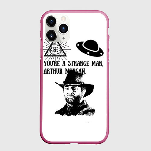 Чехол iPhone 11 Pro матовый Yes, im crazy! / 3D-Малиновый – фото 1