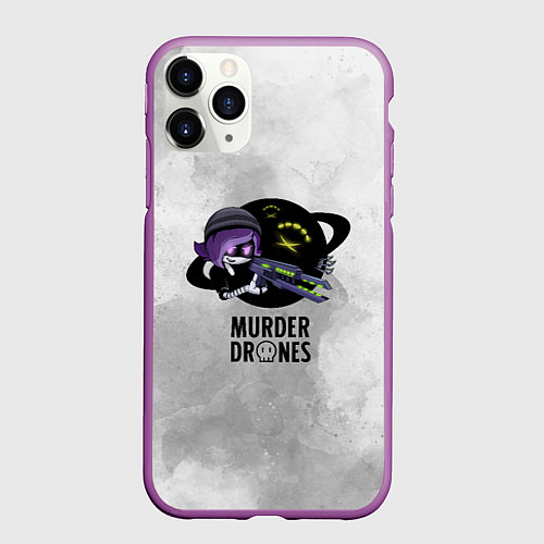 Чехол iPhone 11 Pro матовый Murder Drones Дроны Убийцы / 3D-Фиолетовый – фото 1